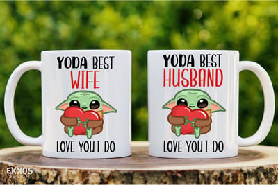 Yoda Best Husband&Wife mok - Valentijn cadeautje voor hem - Valentijn cadeautje voor haar - Valentijnsdag - Verjaardag cadeau - Cadeau voor man - Cadeau voor vrouw - Grappige cadeaus - Mokken - Theeglazen - - Vaderdag cadeautje - Moederdag cadeautje