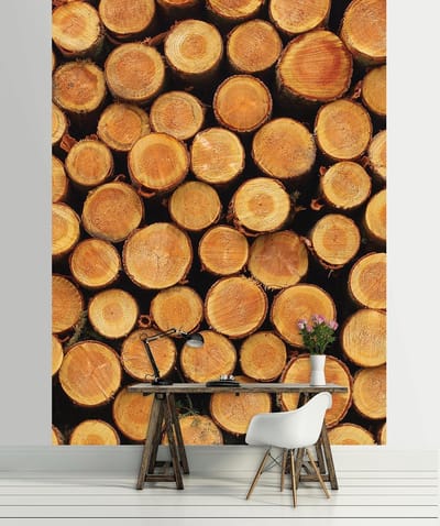 Wood Texture Logs Nature Photo Wallcovering