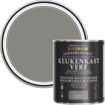 Rust-Oleum Grijs Afwasbaar Mat Keukenkastverf - Art School 750ml