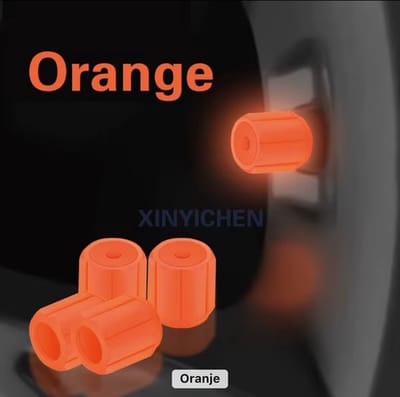 Ventieldopjes lichtgevende met fluorescerend licht voor auto of motor band 4 stuks Oranje