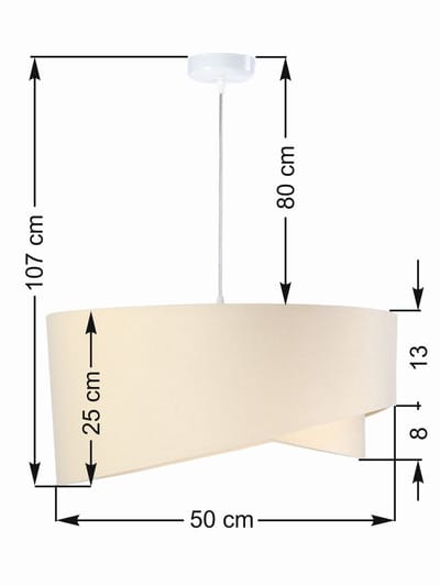 Licht-Erlebnisse - Madan - Hanglamp - E27 - van - Velours (microvezel) PVC metaal - in - Wit crème