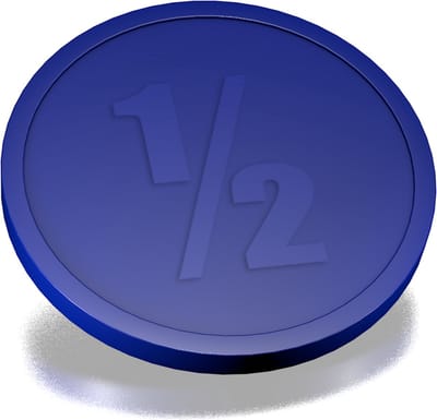 CombiCraft Plastic 1/2 Consumptiemunten Donker Blauw - Ø29mm - 250 stuks