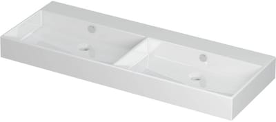 INK Unlimited Wastafel Porselein Dubbel Zonder Kraangat - 1200x450x110 mm - Glans Wit
