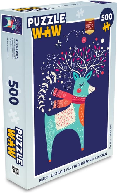 Puzzel Rendier - Kerst - Winter - Kerstversiering - Legpuzzel - Puzzel 500 stukjes - Kerst - Cadeau - Kerstcadeau voor mannen, vrouwen en kinderen