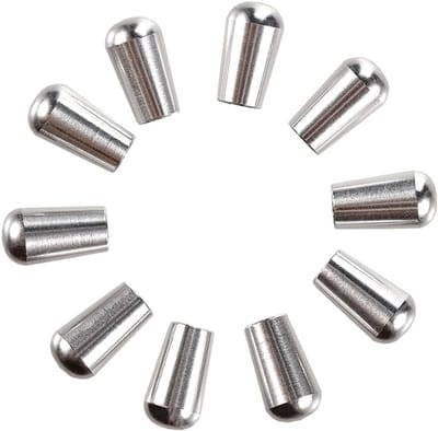10 stuks M3.5 metalen rocker switch grondkappen voor gitaren, 3-weg schakelknoppen voor elektrische gitaren, zilver, ideaal voor vervangingen en upgrades