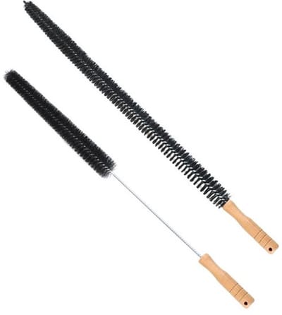 Radiatorborstel - 2 Stuks - Radiatorborstel Flexibel - Stofbindende Borstel - Schoonmaakborstel/Rager Verwarming - Verwarming Schrobborstel - Handige - Met Steel - Voor Droge En Natte Reiniging - Zwart - 70/75cm