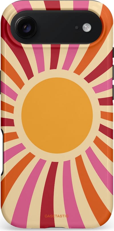 Casetastic hoesje geschikt voor Apple iPhone Air - MagSafe - Dubbellaagse bescherming - Retro licht - Fashion Case - Beige Terracotta Roze Bordeaux