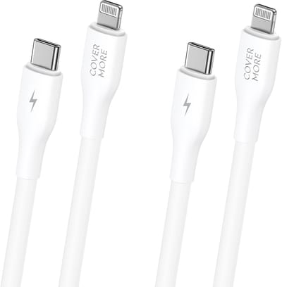 Oplaadkabel geschikt voor iPhone 14 13 12 11 x - Lightning naar usb C kabel - Oplader - 2 stuks -1 meter - Wit