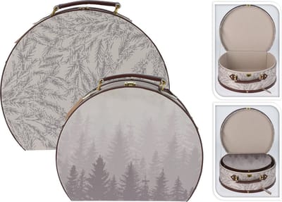 kofferset - kerstkoffer - kerst - woondecoratie - kerstdecoratie voor binnen - per 2 stuks