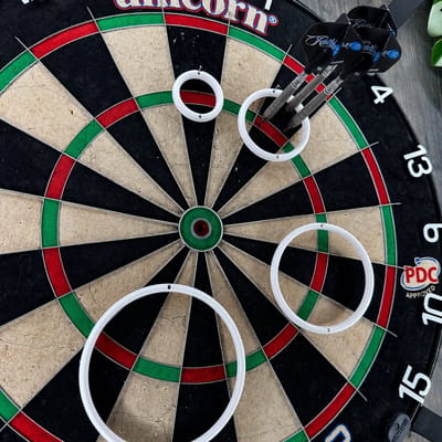 Dart Trainingsringen Set van 8 – Witte Oefenringen Dartbord – Precisie Training Dart – Dart Accessoires voor Beginners en Gevorderden