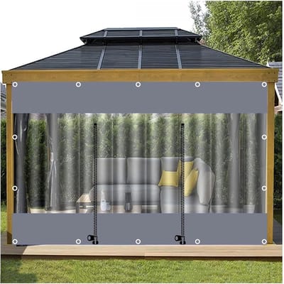 Dekzeil Gordijnen - Transparante Zeilen - Buitenruimte Beschermen - Waterdicht en Winddicht - 1.5 x 1.5 Meter - Transparant