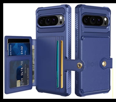 Portemonnee Hoesje Geschikt voor Google Pixel 10 / 10 Pro - Back Cover met Pasjeshouder - Telefoonhoesje voor Pinpas - Kaarthouder op Achterkant - Case met Magneet Blauw