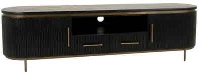 Tower Living Tv meubel Rivello 200 cm – Zwart & Brass