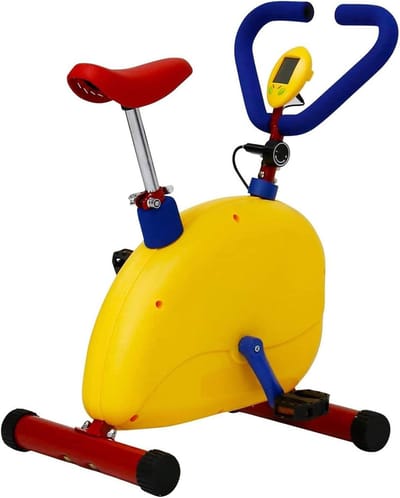 Kinder Hometrainer - Fitness Fiets - Actief Spelen - Verstelbaar Zadel - 55 x 35 x 70 cm - Wit