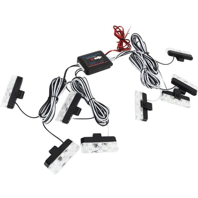 Feux Stroboscopiques d'Urgence pour Voiture 12V Éclairage Lumineux 24 Lumières LED Étanche IP67 6000K Universel pour Camion UTV ATV white