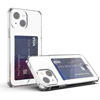 ShieldCase Shock case met pasjeshouder geschikt voor Apple iPhone 13 - Schokbestendige Beschermcase - Stijlvolle Bescherming met Opbergruimte - Kras- en Valbestendige Case - Stijlvol Hoesje met Extra Opbergruimte