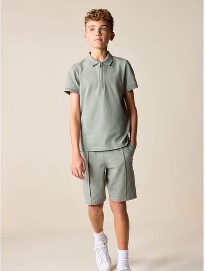 Next - Jongens - Set van poloshirt met korte mouwen en short - Groen