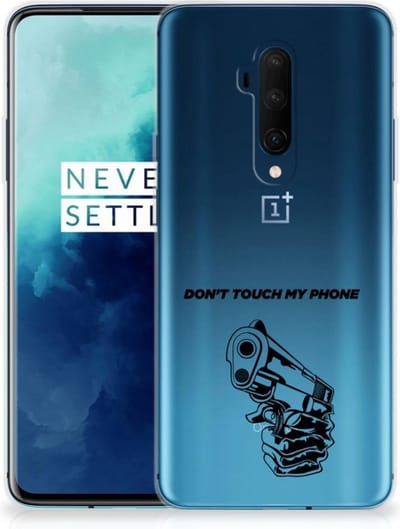 OnePlus 7T Pro Silicone-hoesje Gun Don't Touch My Phone