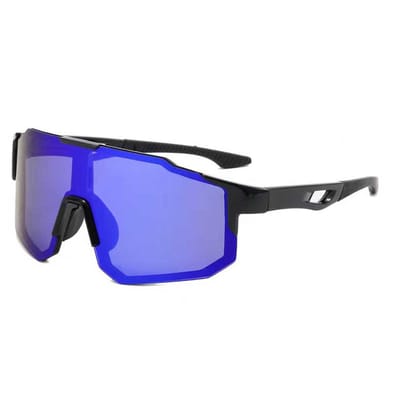 Zonnebril - Fiets - Sport - Festival bril - Rave - Voor heren en dames - Zwart - Blauw gepolariseerd glas