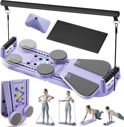 Pilates Board - Reformer Set - Core Training - Opvouwbaar Ontwerp - 98 x 37 cm - Paars