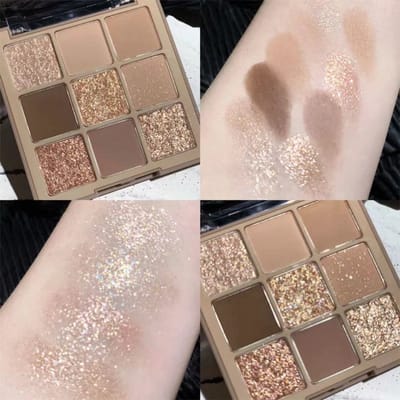 Negenkleurig waterbestendig, mat en glitter oogschaduwpalet - Langdurig, zweetbestendig en verhelderend.