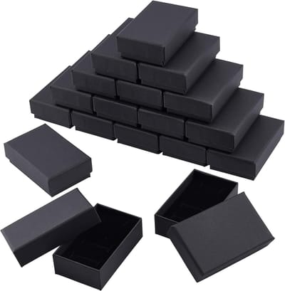 Elegante geschenkdozen voor sieraden, armbanden, oorbellen en kettingen - matte zwarte afwerking met luxe velvet voering en stevige kartonnen constructie