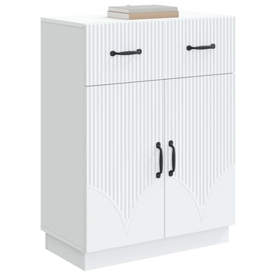 vidaXL - Dressoir - Wit - 66 - x - 34,5 - x - 87 - cm - Bewerkt - hout
