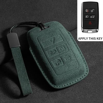 Housse en Daim pour Étui de Clé de Voiture Pour Land Rover Range Rover Sport Evoque Freelander 2 Velar Discovery 4 Pour Jaguar Xe Xj Xf Porte-clés de Voiture For Land Rover gray