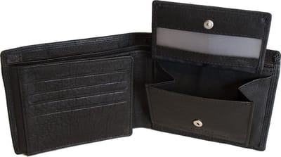 Portemonnee Heren - Zwart - Echt Leer - Billfold