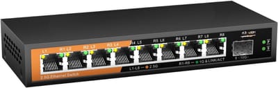 Core® Internet Splitter - Netwerk Switch - Ethernet - 8 Ports - 10000 Mbps- Zwart - 18cm x 8cm x 3cm