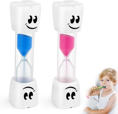 2 Minuten Zandlopers voor Kinderen - Tandenpoets Timer in Roze en Blauw