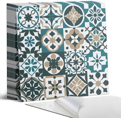 Coloray Plaktegels - Tegelpatronen in de lay-out Portugese Tegels - 30 cm x 30 cm - Groente Plaktegels - 9 stuks - Vierkant PVC Tegels - Plaktegels Keuken - Zelfklevende Vloertegels - Vinyltegels Vloer Zelfklevend - Zelfklevende Tegels