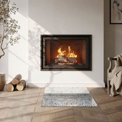 Coloray Vloerplaat Houtkachel - Plaat voor Onder Houtkachel - 60 cm x 60 cm - Open Haard Accessoires - Wit Vloerplaat Kachel - Plaat Kachel - Plaat onder Houtkachel - Kachel Onderplaat - Onderplaat