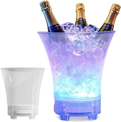 Led-ijsemmer 5 liter met kleurverandering voor feestelijke gelegenheden, ideaal voor champagne, wijn en bier, kleurrijke verlichting voor bar en club