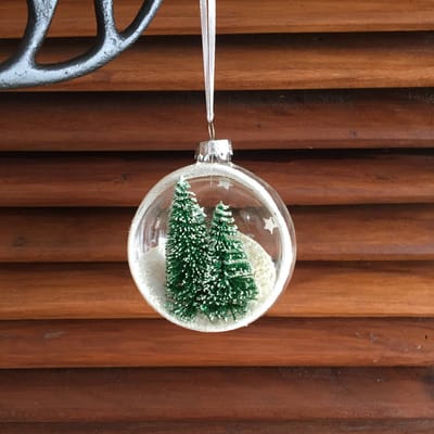 Diga Colmore kerstbal Sneeuw en Kerstbomen 2 stuks