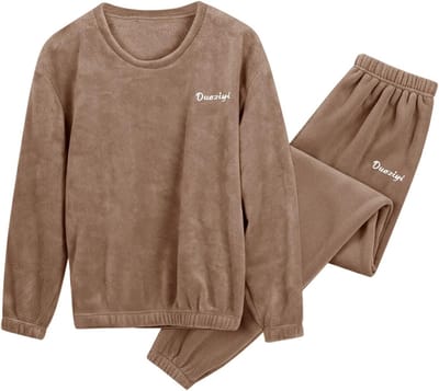 Pyjamaset Dames - Nachtkleding Set - Comfortabel Slapen - Zachte Fleece Stof - Lange Mouwen - Plaid