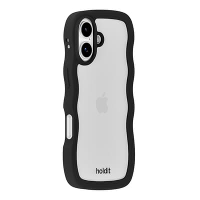 Holdit Wavy Case geschikt voor Apple iPhone 17 - Black / Transparent