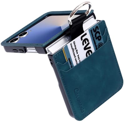 CaseMania Bookcase hoesje geschikt voor Samsung Galaxy Z Flip 7 - Effen Groen - Kunstleer