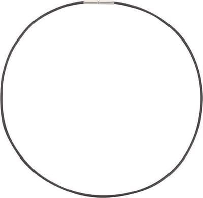 Boccia Titanium 0805-02 Collier - Leer en Titanium - Zwart