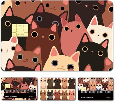 Allecto - Kat Creditcard Skins - Gepersonaliseerde Sticker Cover - Cartoon - Slank en Waterdicht - Beschermende Decals - Geschikt voor Bankkaarten ...