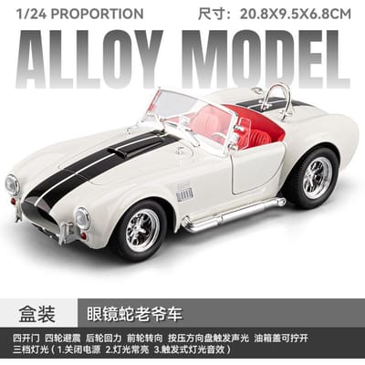 1:24 Shelby Cobra 427 Sc Sportwagen Legering Diecast Modelauto Geluid & Licht Kind Kinder Speelgoed Cadeau Voor Jongen Verzamelen Hobby