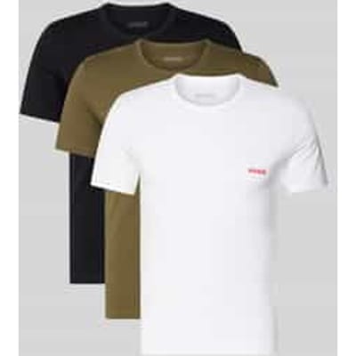 Regular fit T-shirt set van puur katoen in Set van 3