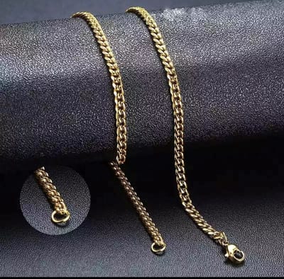 Akyol - ketting - goudkleurige heren ketting - sinterklaas cadeau - voor dames en heren - ketting heren - ketting dames - 60 cm - 5 mm - effen ketting - cubaanse ketting - stalen ketting