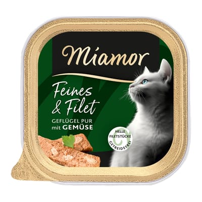 16x 100g Miamor Fijn & Filet Gevogelte Pur & Groenten Natvoer voor katten
