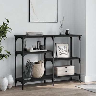 Smalle consoletafel - Entreetafel hal - Kleine ruimtes - Verstelbare poten - 102 x 29 x 75 cm - Zwart