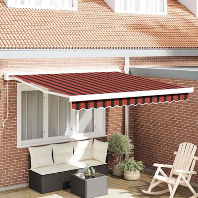 vidaXL - Uitschuifbare - luifel - Rood - en - Zwart - 350 - x - 250 - x - 165 - cm