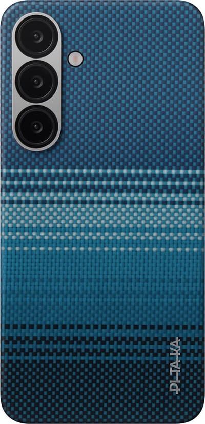 Pitaka Tactile hoesje Samsung Galaxy S25+ – Fusion Weaving voor kleurrijk en artistiek ontwerp – Amber Magnet Film voor naadloze en lichte integratie – Ultradun en slank met verbeterde bescherming - Blauw
