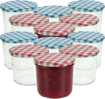 Cosy&trendy Weckpotten / inmaakpotten - rood - 12x stuks - 230 ml - met draaideksel - glas - inmaakpotten