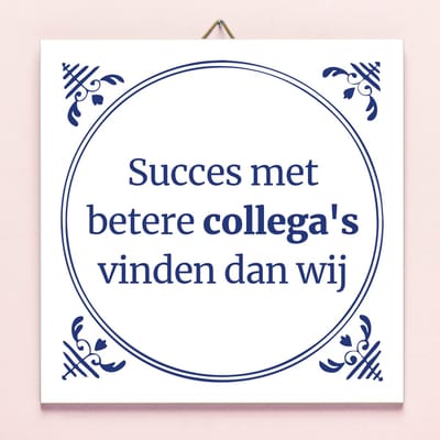 Tegeltje Succes Met Betere Collega's Vinden Dan Wij van Ditverzinjeniet.nl