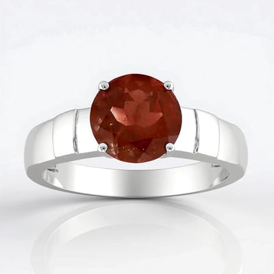 Cavill - 9 Karaats Witgouden Ring met 1,6 ct Oregon Zonnesteen - Ronde Edelsteen - Elegante Ring Dames Voor Speciale Gelegenheden